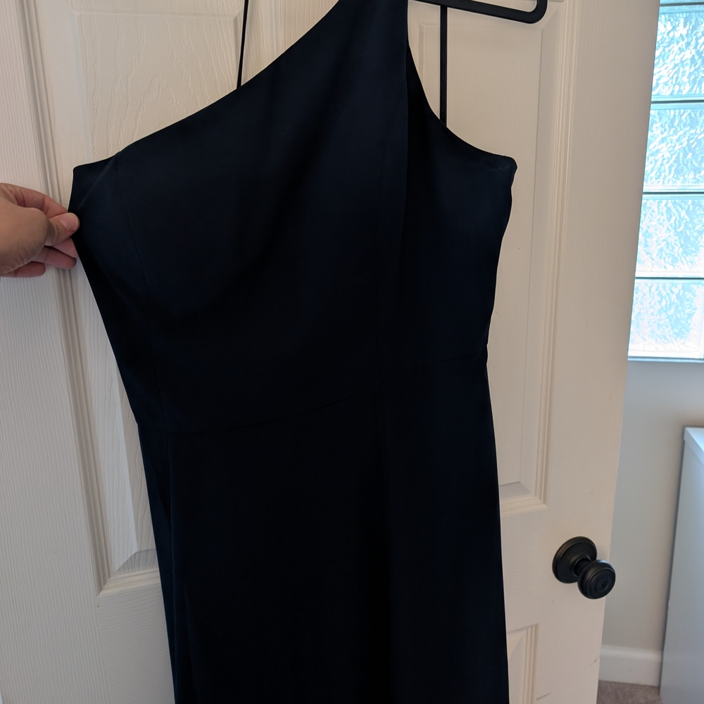 Jenny Yoo Navy Asymmetrical One-Shoulder Cocktail Dress
